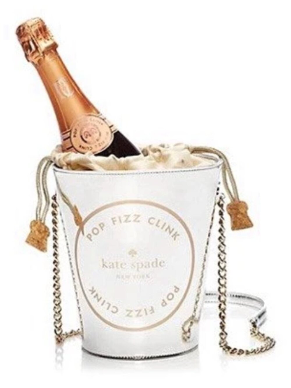 kate spade place your bets champagne bucket tote bag purse like new *PLEASE READ